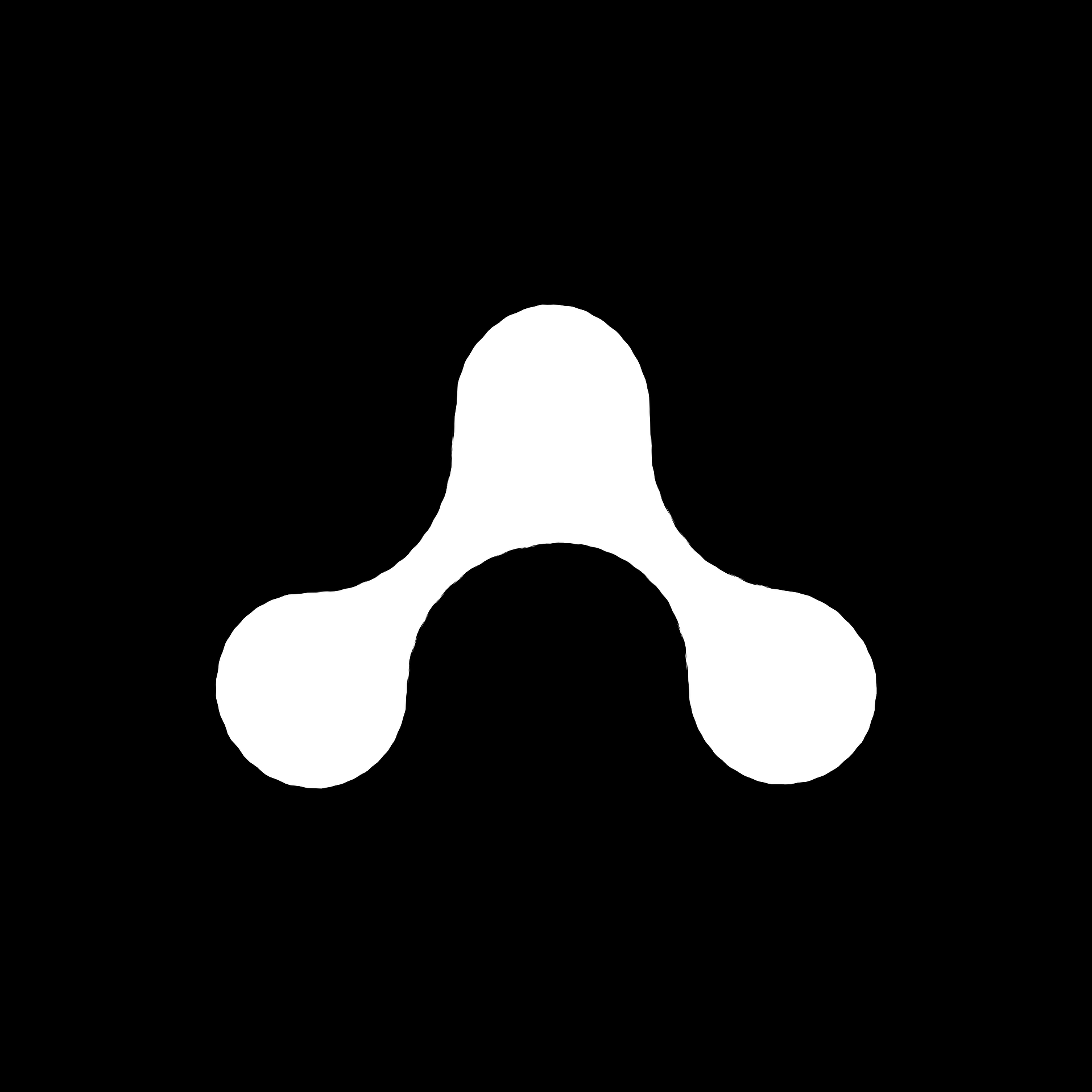Wit logo op zwart
